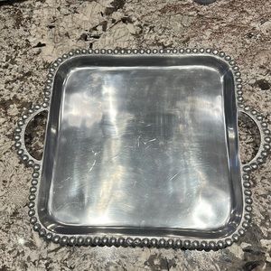 Metal tray with handles